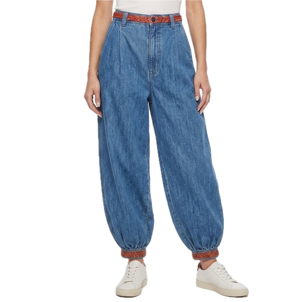 Mother Jean Genie Mega Ankle Lamp Braid Waist High Rise Pants size 6 NEW Tags